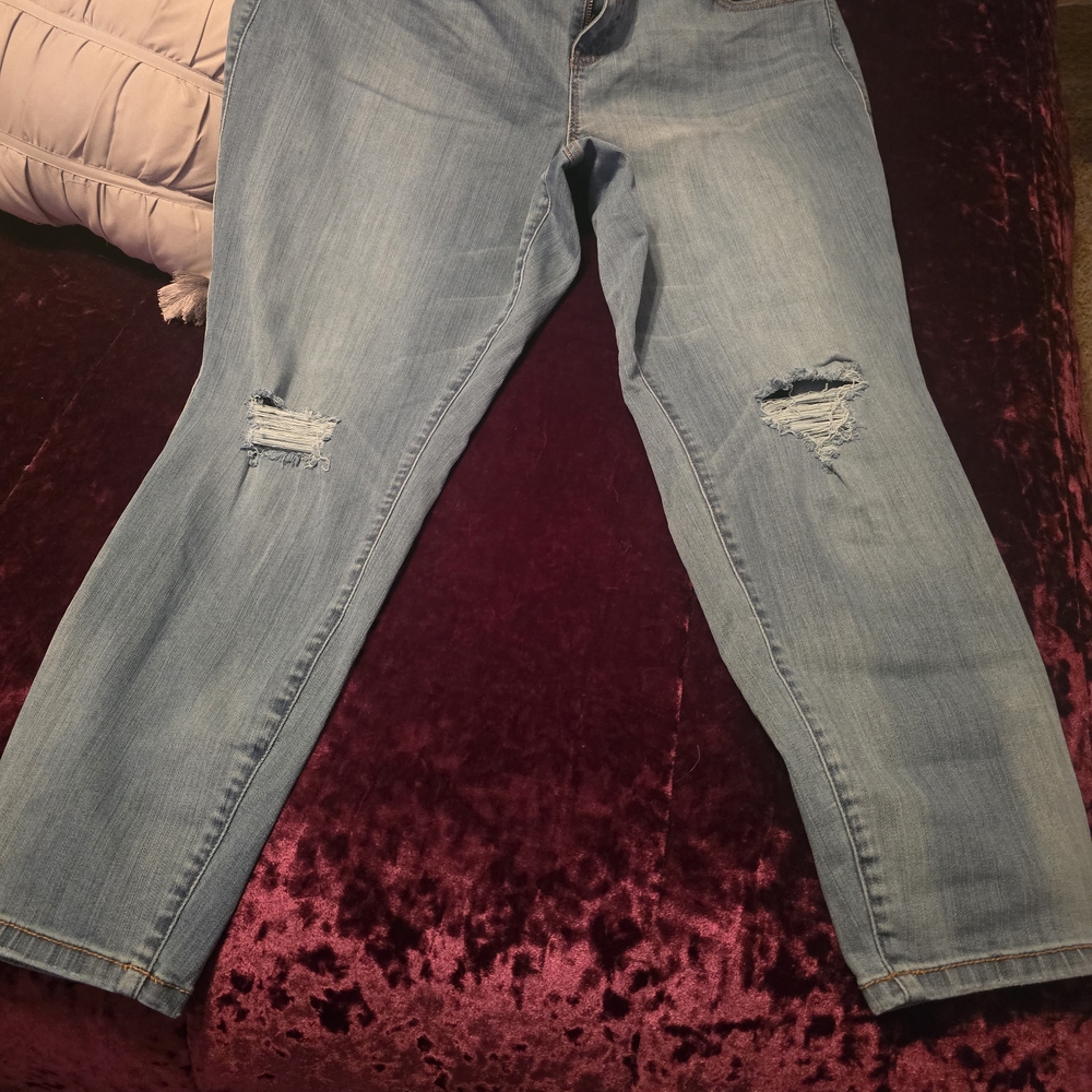 Torrid Light Blue Distressed Skinny Jeans